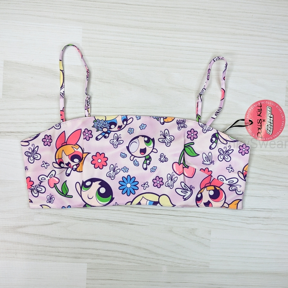 NWT Dolls Kill x Powerpuff Girls Little Angels Satin Crop Top Size Medium